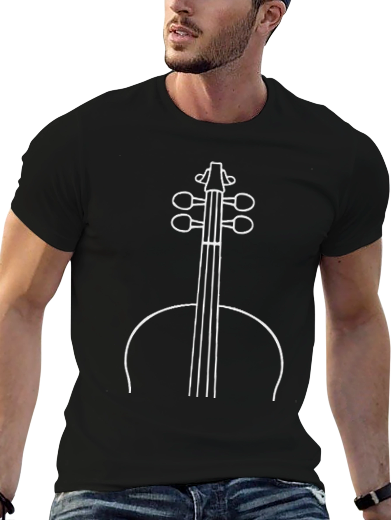 Cello Outline T-Shirt - Musical Instrument Tee