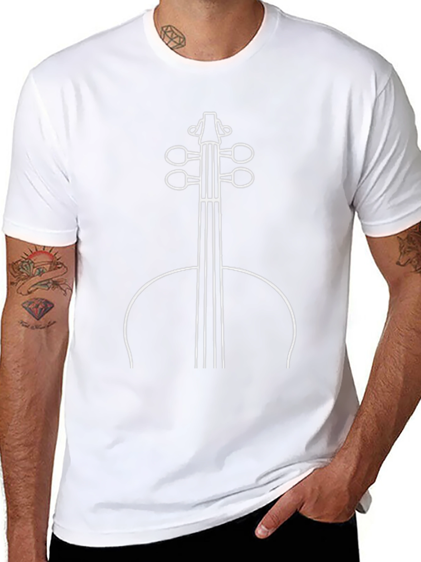 Cello Outline T-Shirt - Musical Instrument Tee