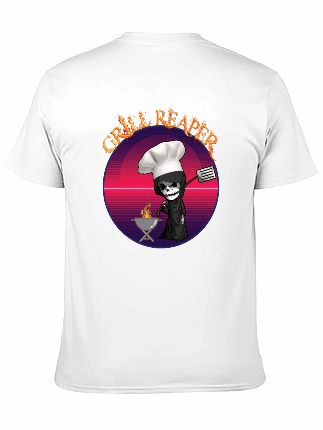 Grill Reaper T-Shirt - Funny BBQ Grim Reaper Design