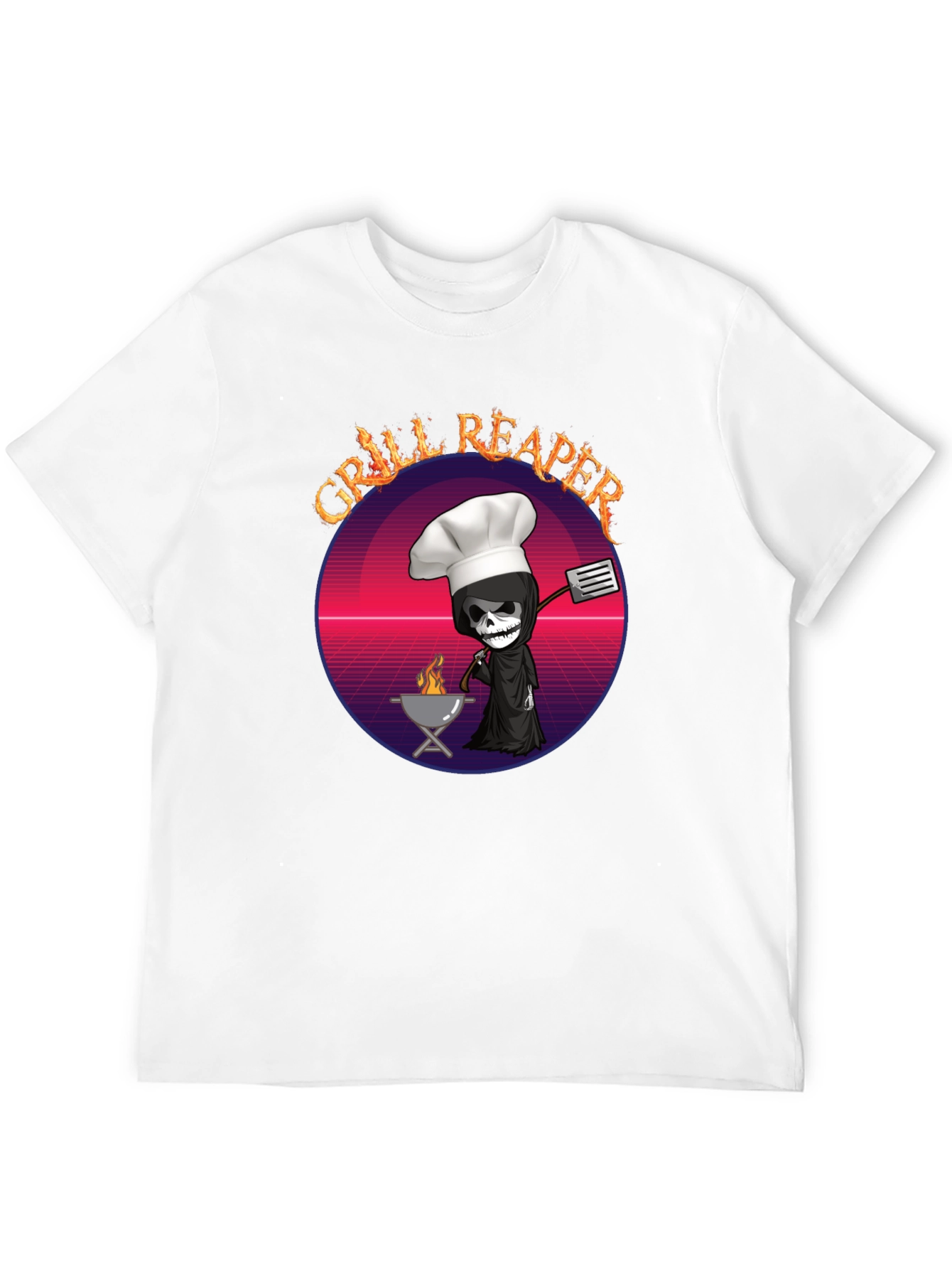 Grill Reaper T-Shirt - Funny BBQ Grim Reaper Design