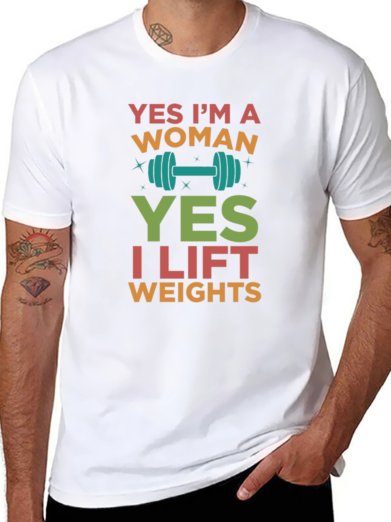 Yes Im a Woman Lift Weights T-Shirt