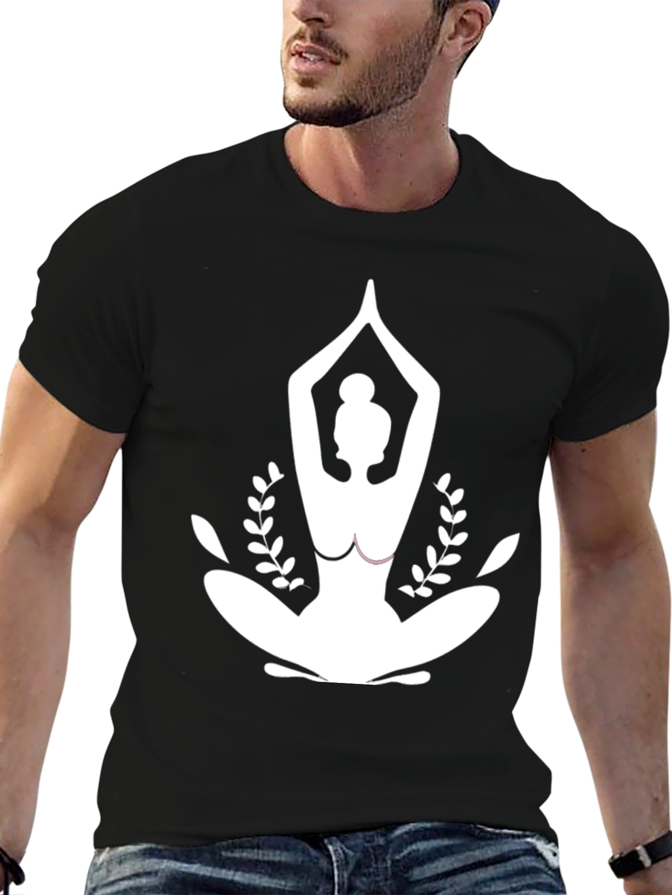 Yoga Pose Graphic Black T-Shirt