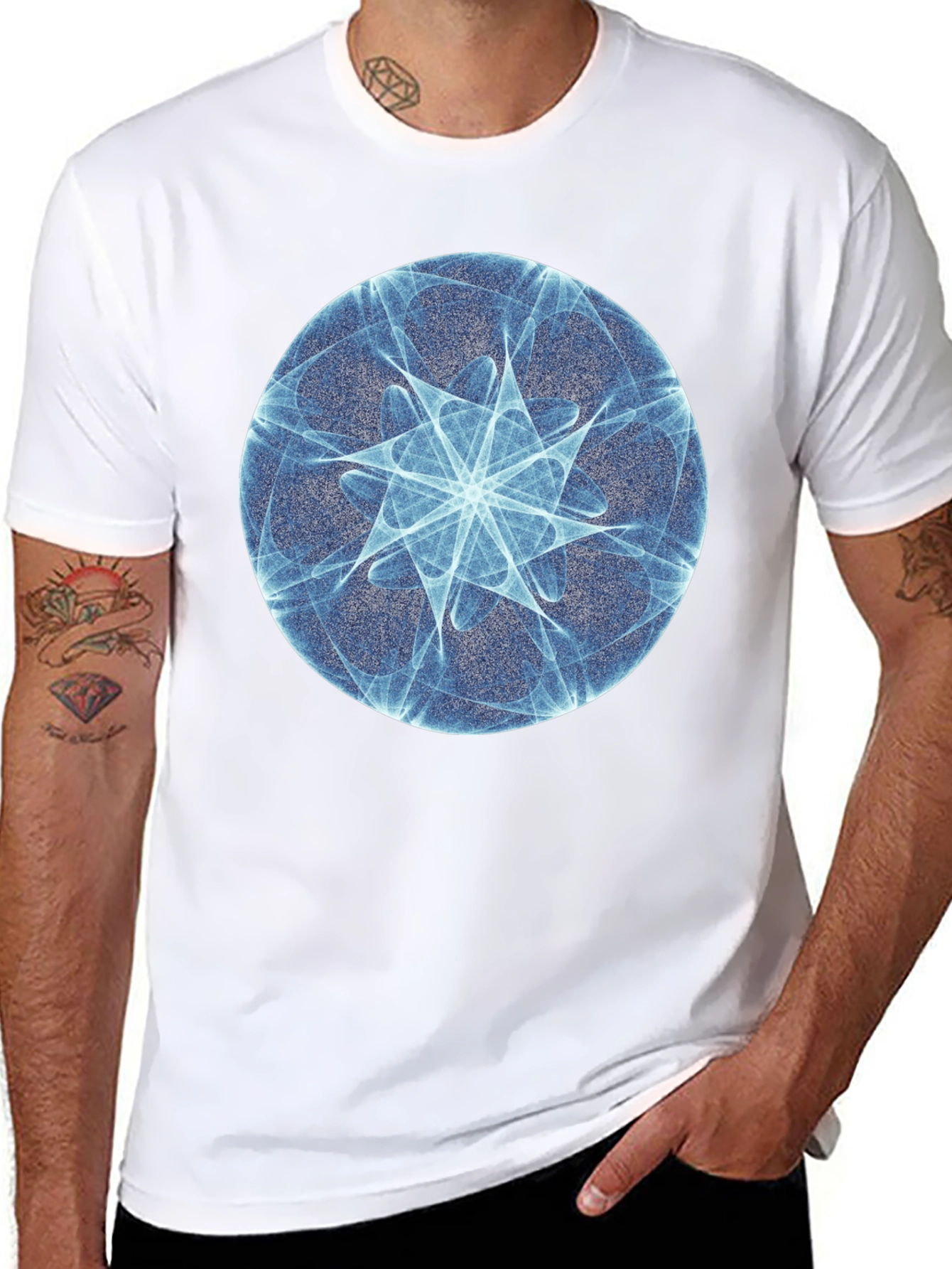 Abstract Circle Design Black T-Shirt