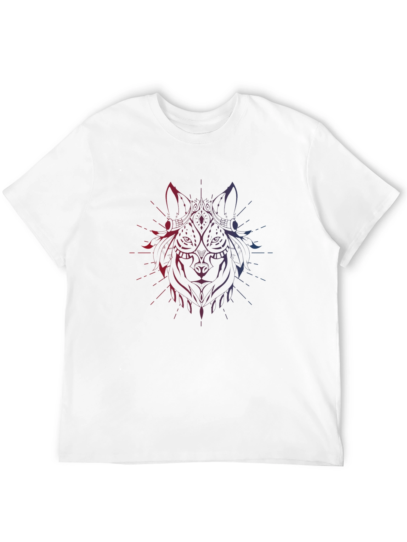 Wolf Graphic Print Mens Black T-Shirt
