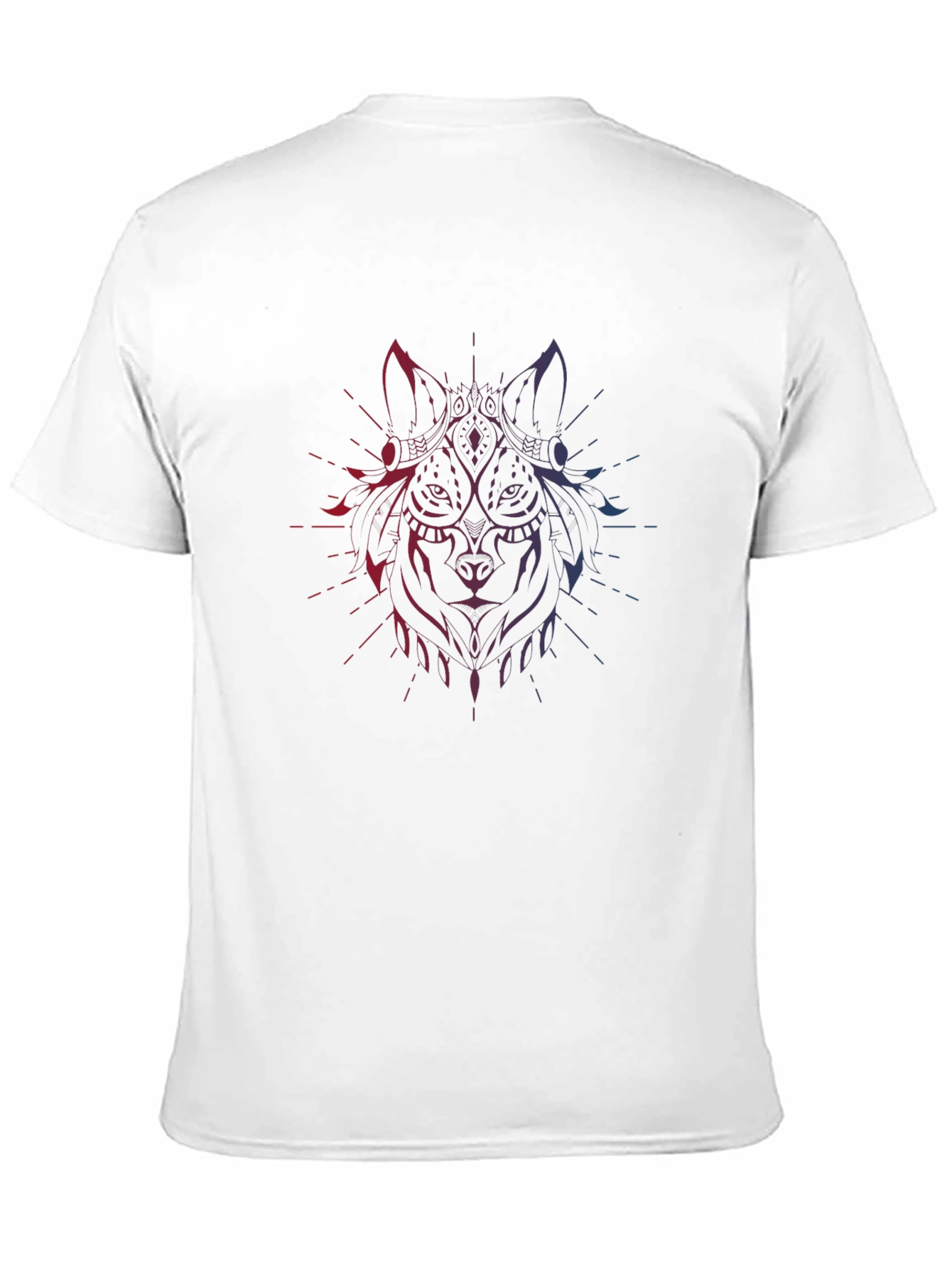 Wolf Graphic Print Mens Black T-Shirt