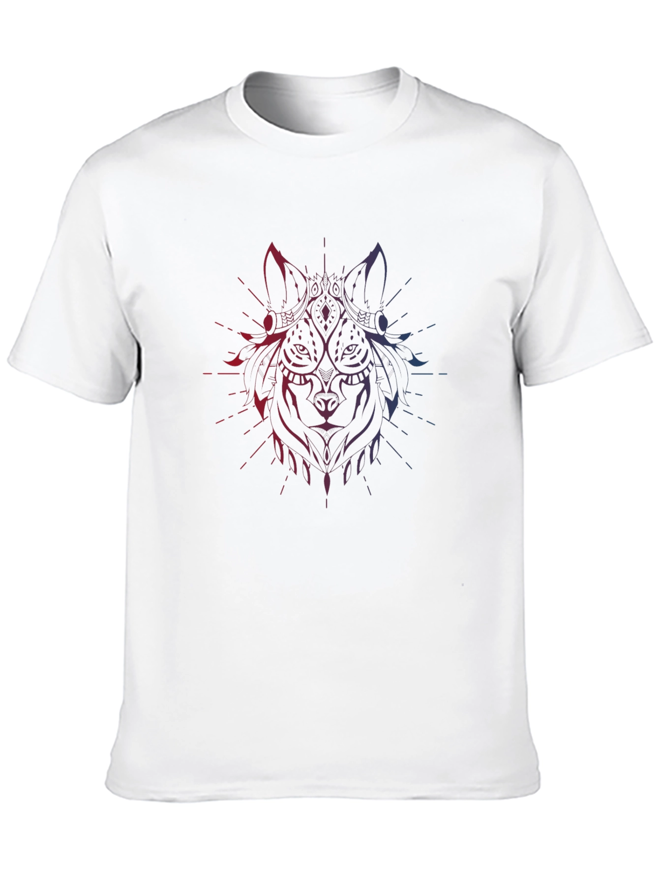 Wolf Graphic Print Mens Black T-Shirt