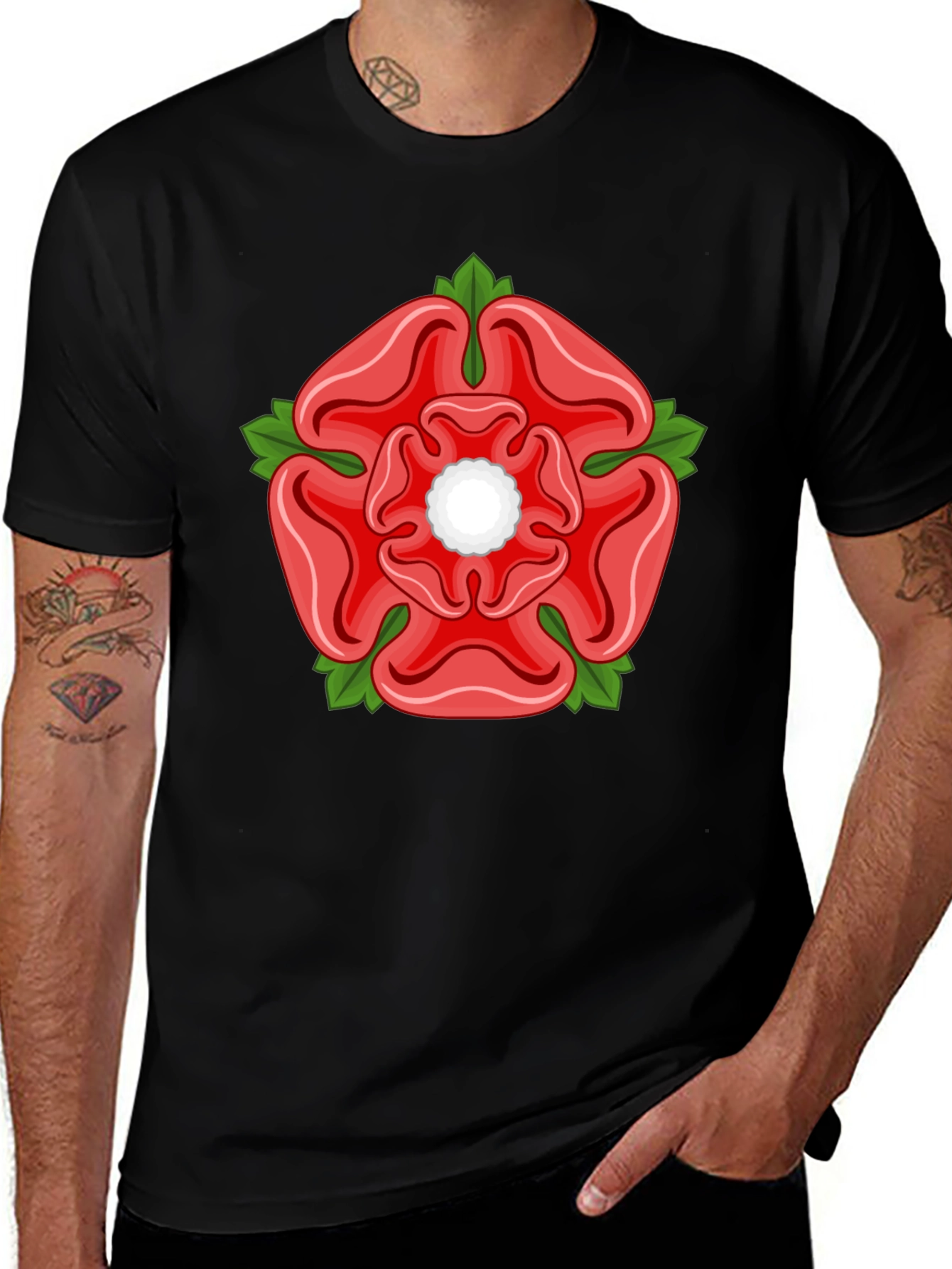 English Rose Graphic Tee - Black