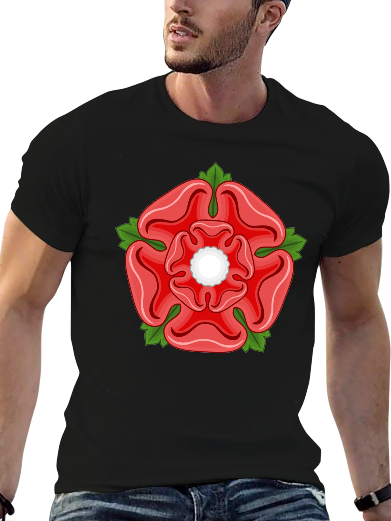 English Rose Graphic Tee - Black