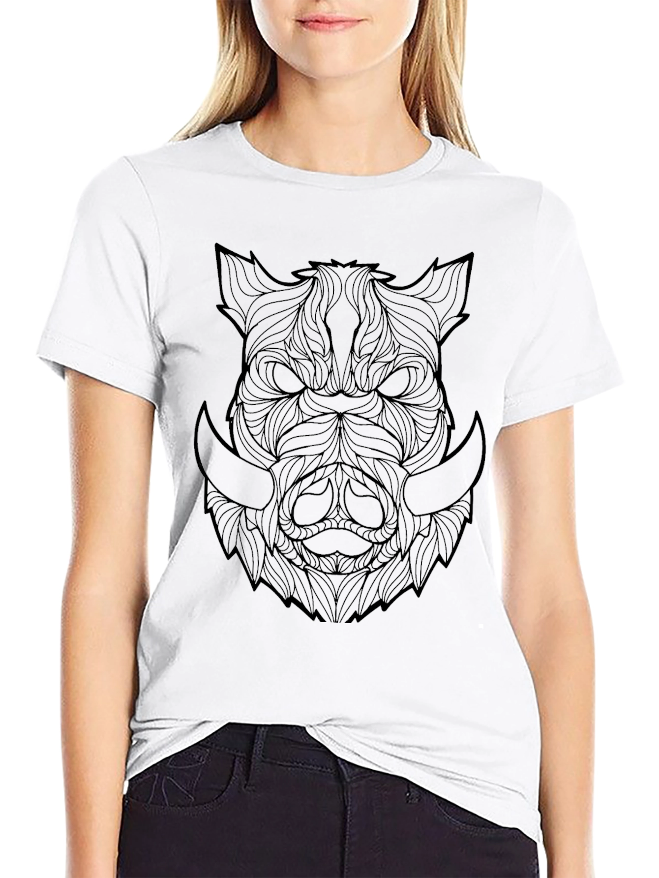 Boar Graphic Tee - Stylish Black T-Shirt