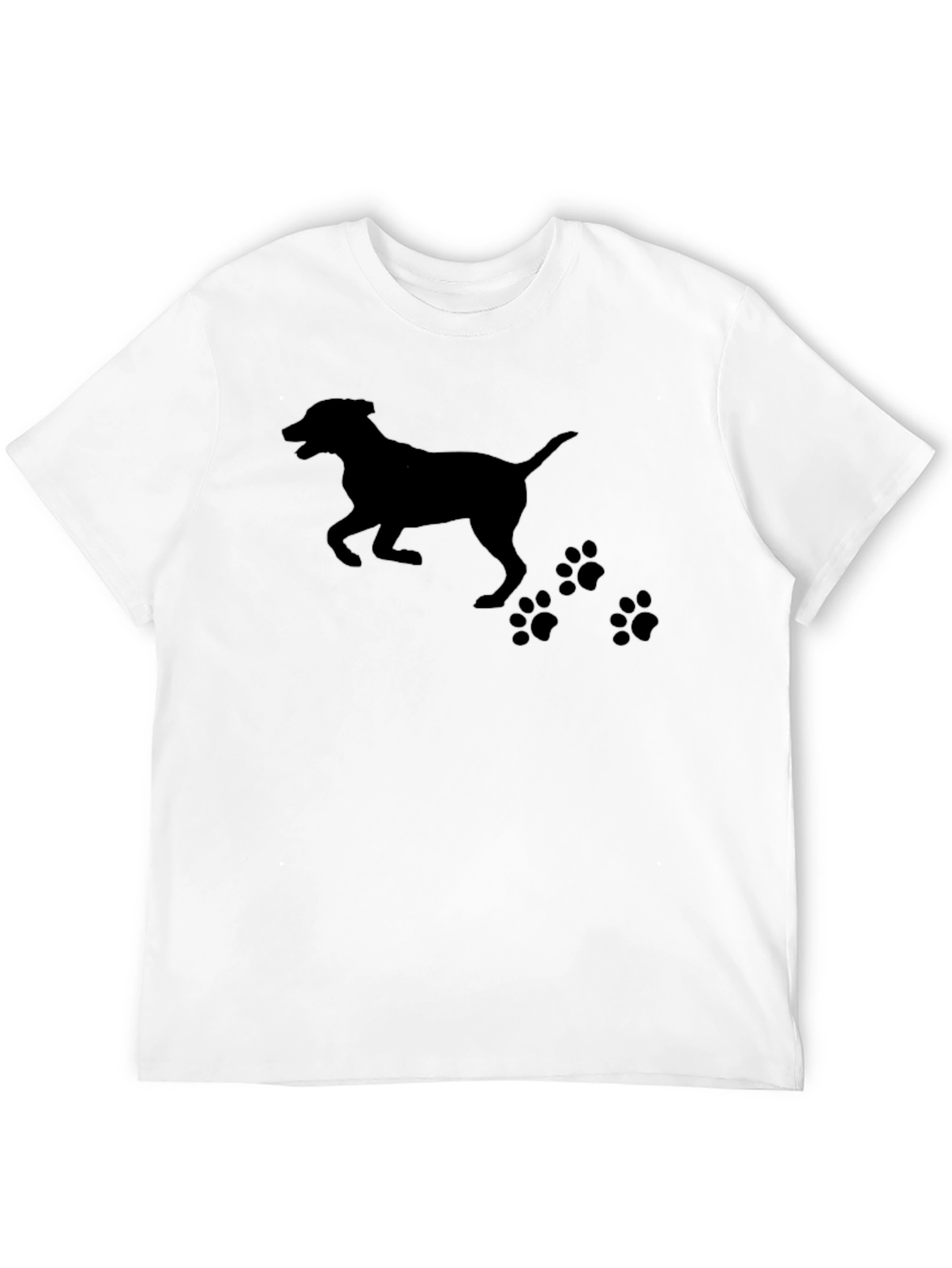 Dog Silhouette T-Shirt - Black Cotton Tee