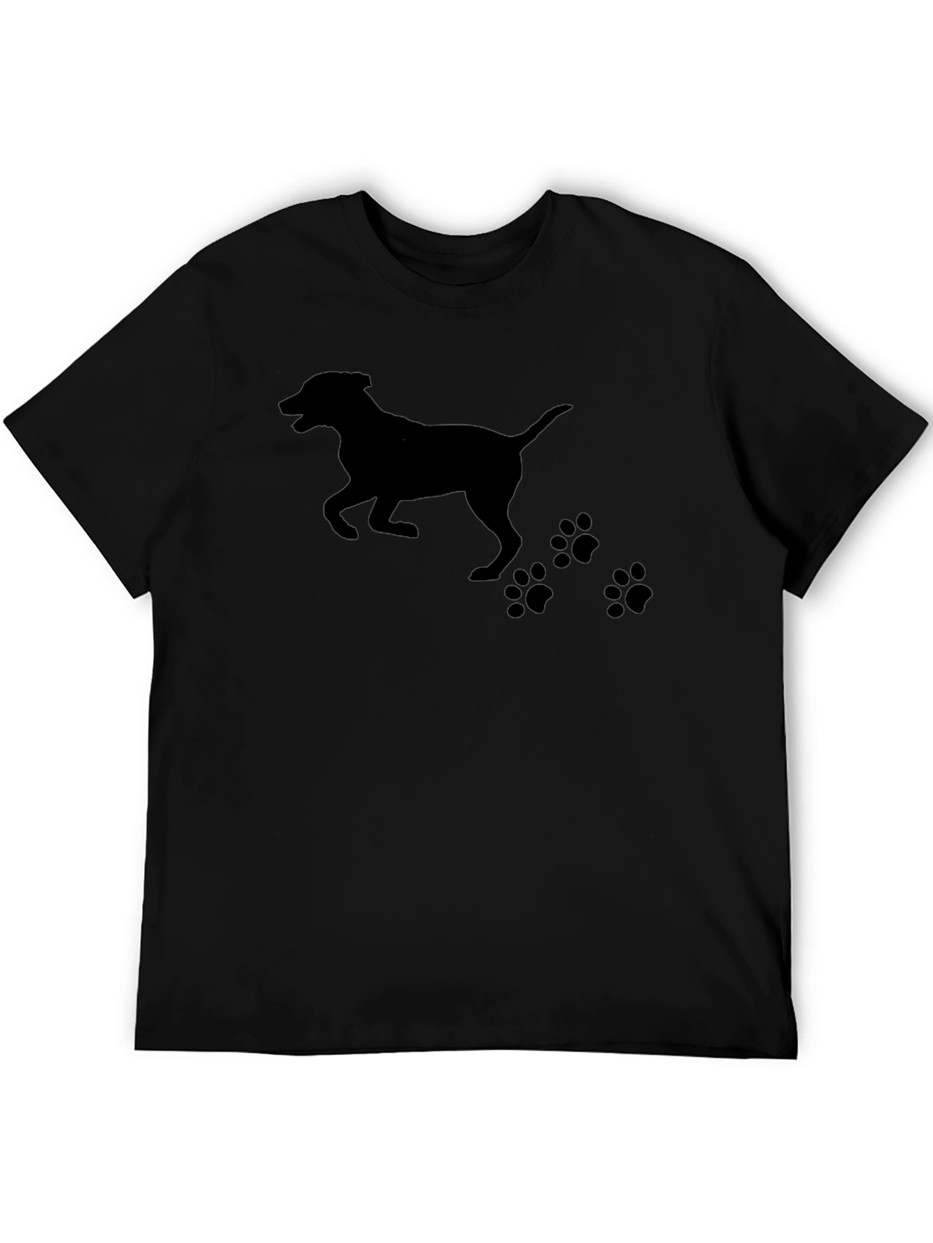 Dog Silhouette T-Shirt - Black Cotton Tee