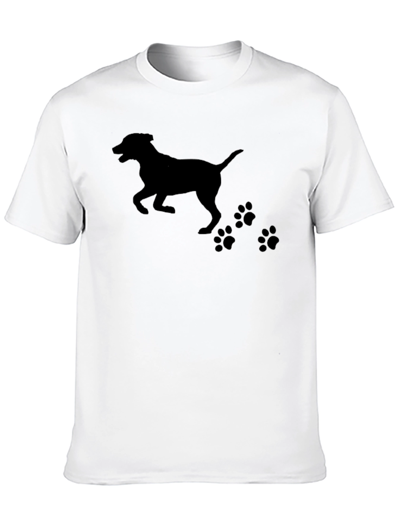 Dog Silhouette T-Shirt - Black Cotton Tee