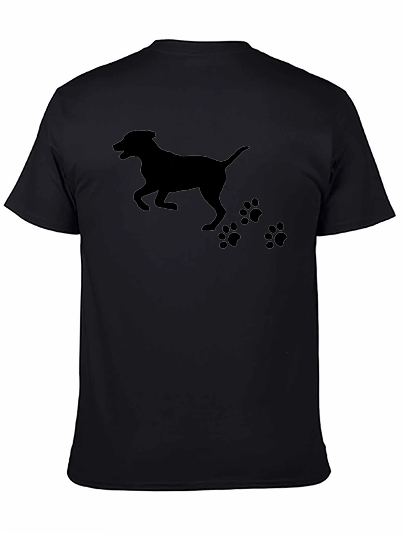 Dog Silhouette T-Shirt - Black Cotton Tee
