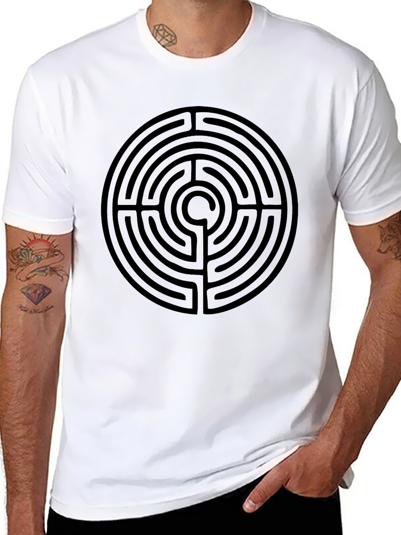 Labyrinth Print Black T-Shirt