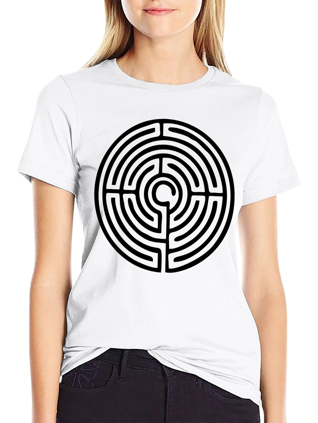 Labyrinth Print Black T-Shirt