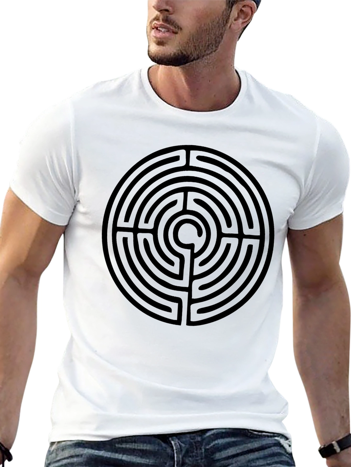 Labyrinth Print Black T-Shirt