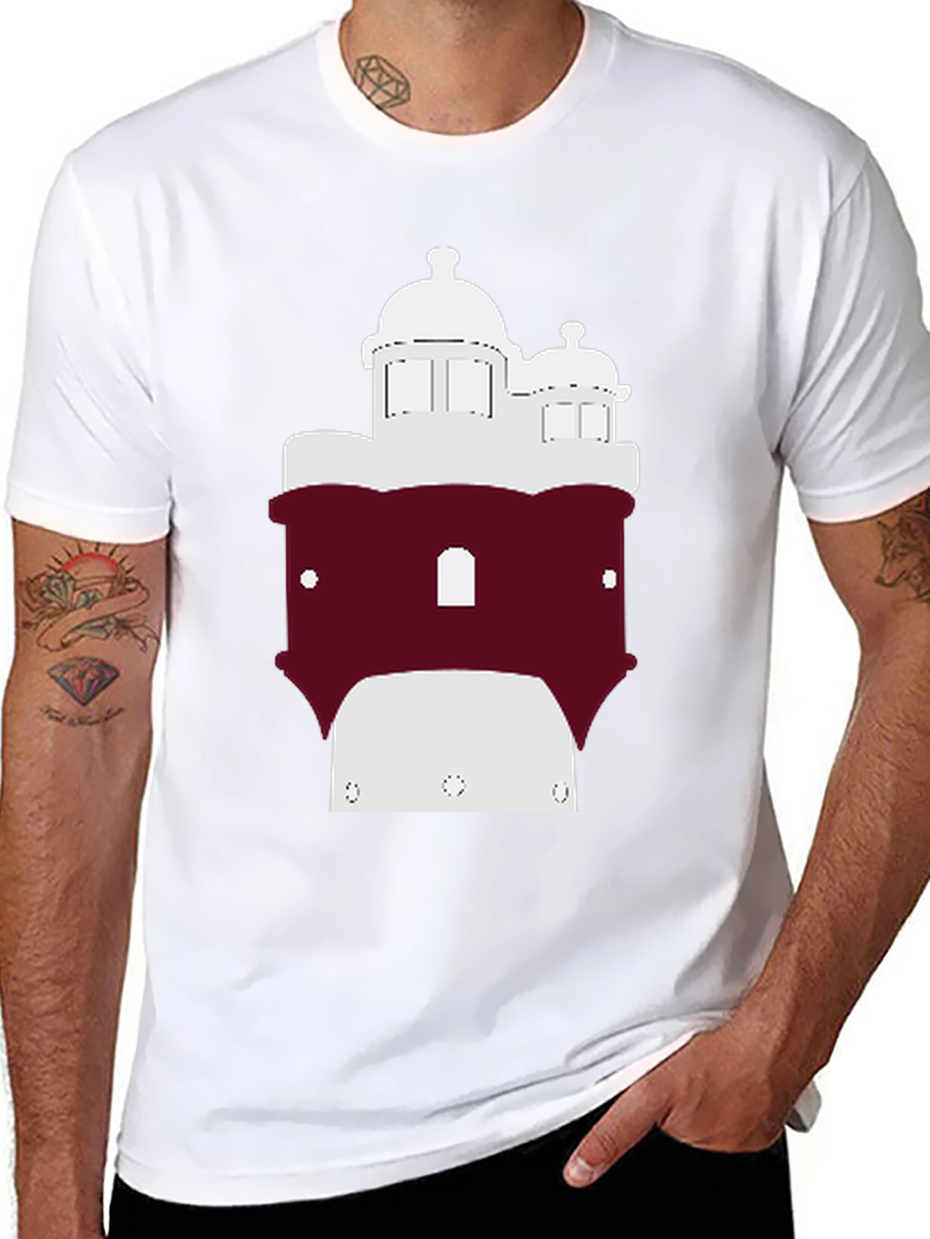 Architectural Silhouette Graphic Tee - Black
