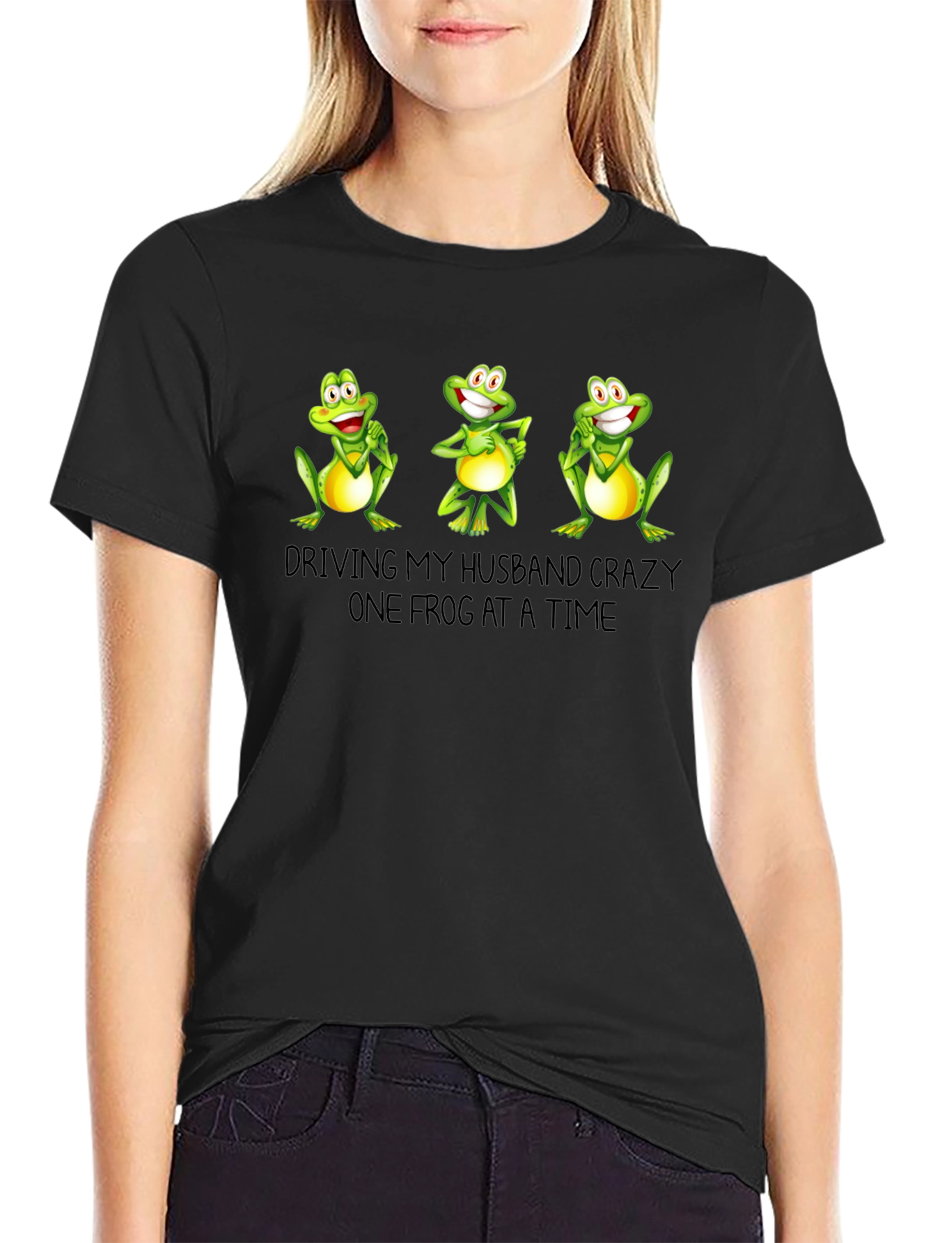 Funny Frog T-Shirt - Driving My Husband Crazy