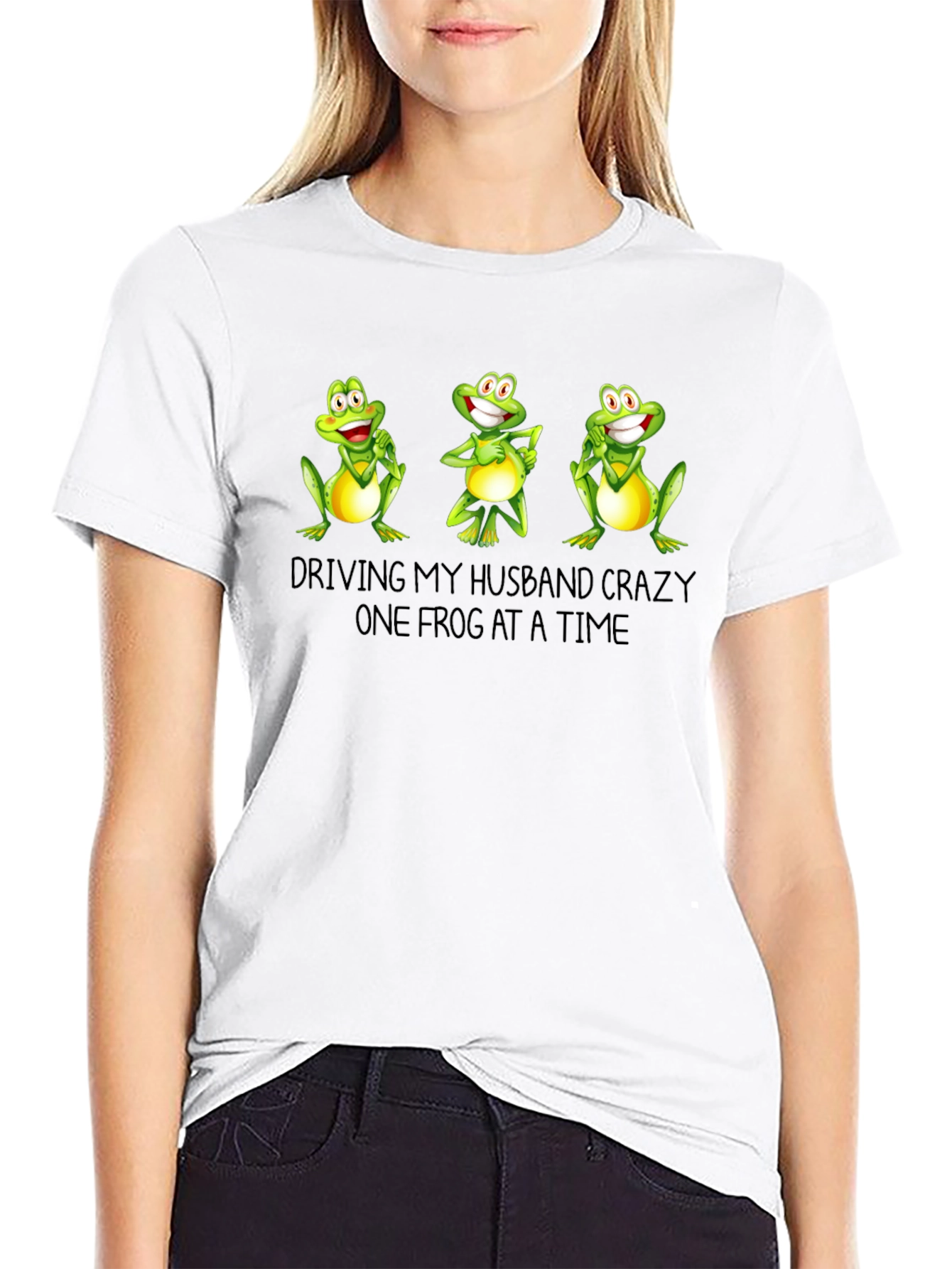 Funny Frog T-Shirt - Driving My Husband Crazy