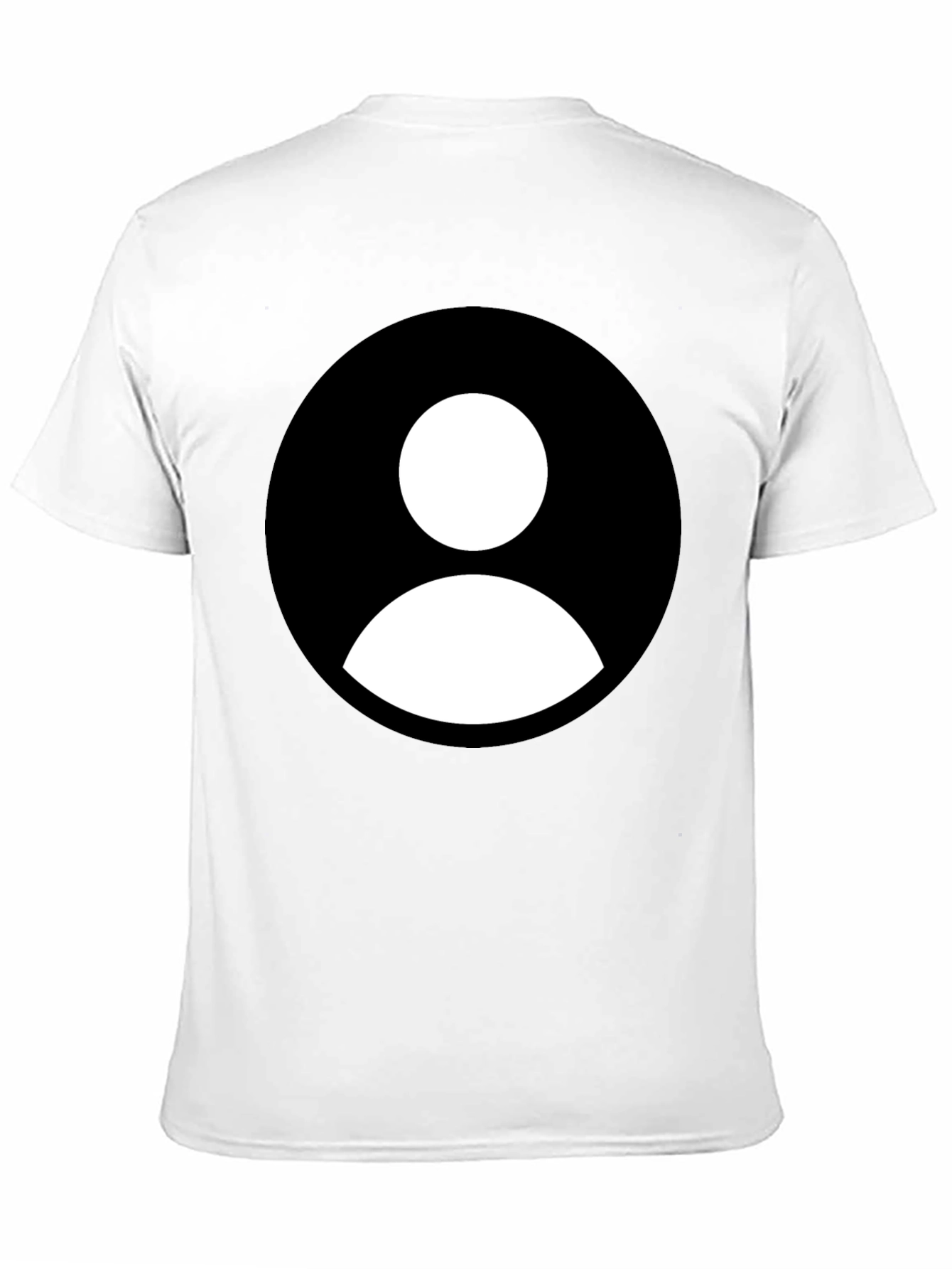 Black T-Shirt with White Profile Icon Graphic Tee