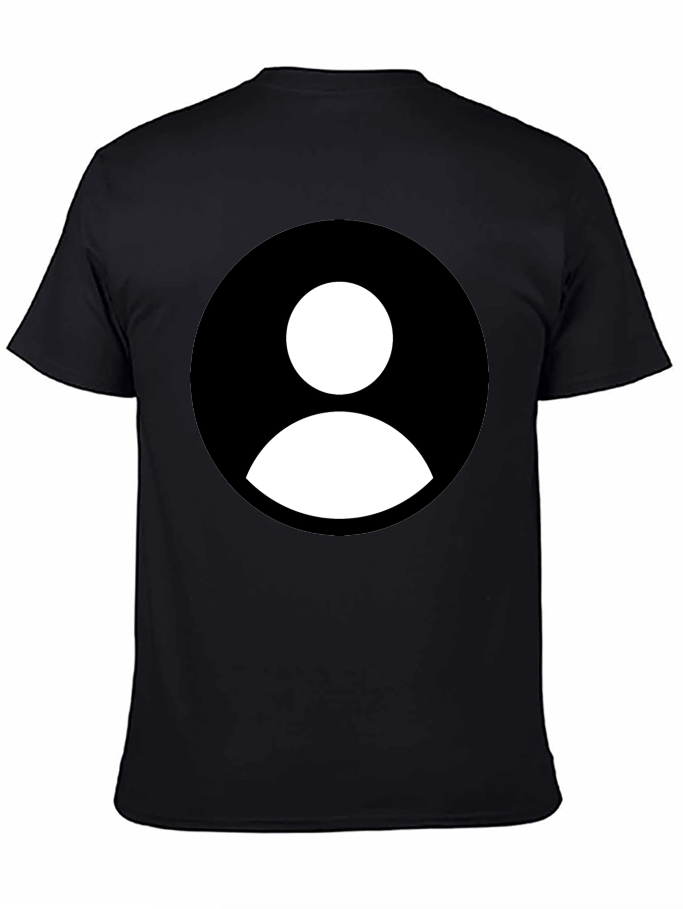 Black T-Shirt with White Profile Icon Graphic Tee