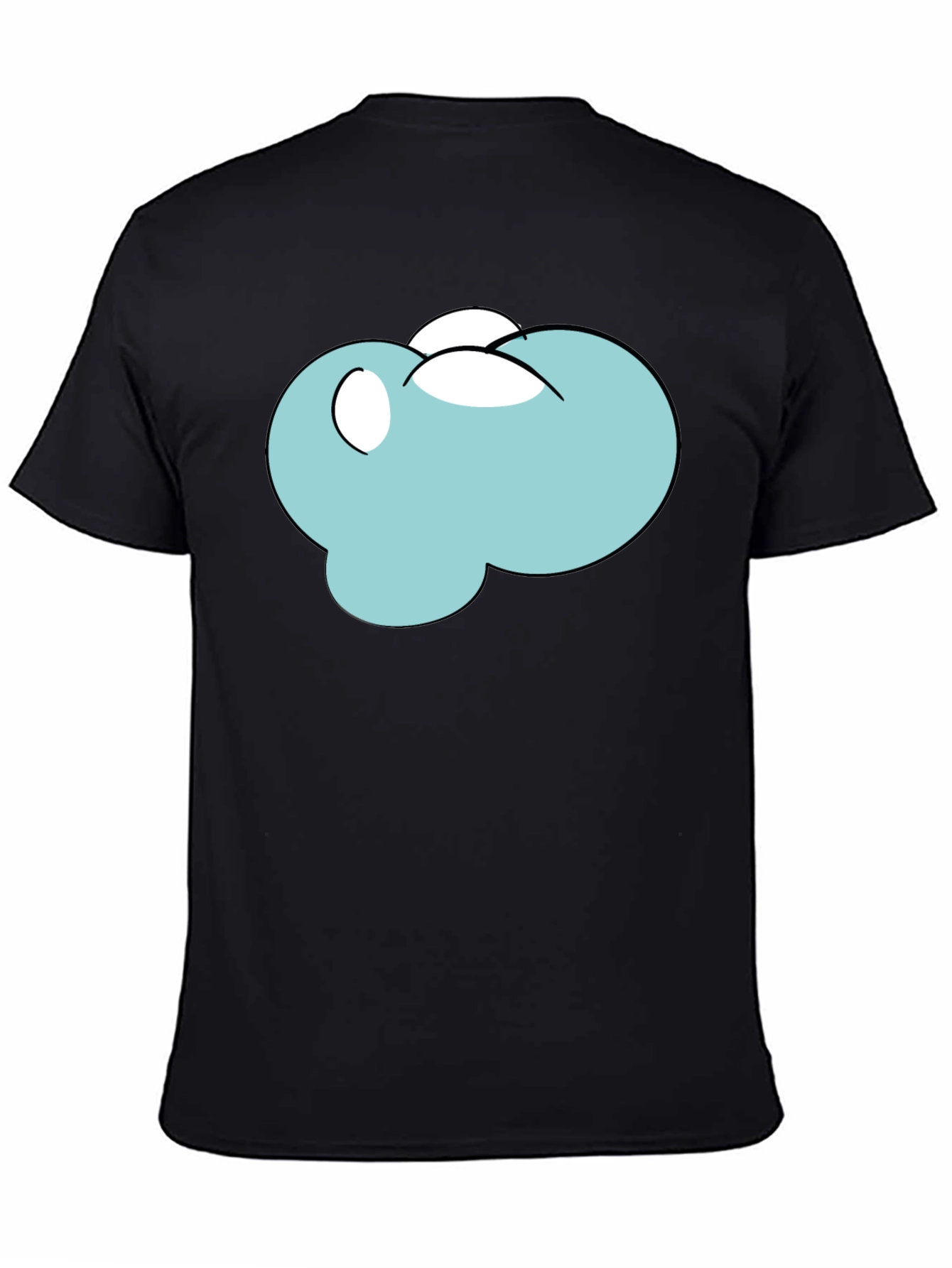 Cartoon Cloud Black T-Shirt