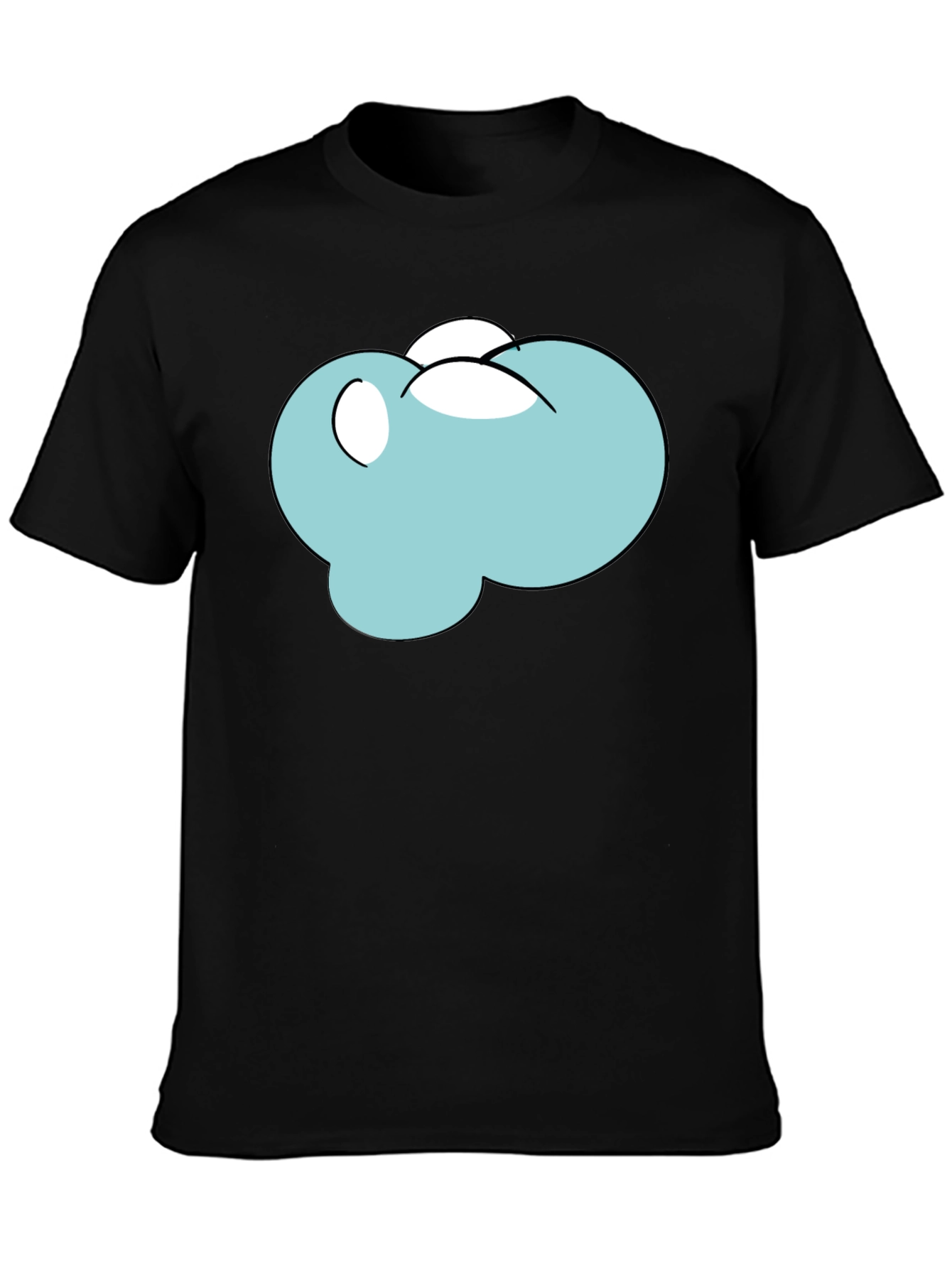 Cartoon Cloud Black T-Shirt