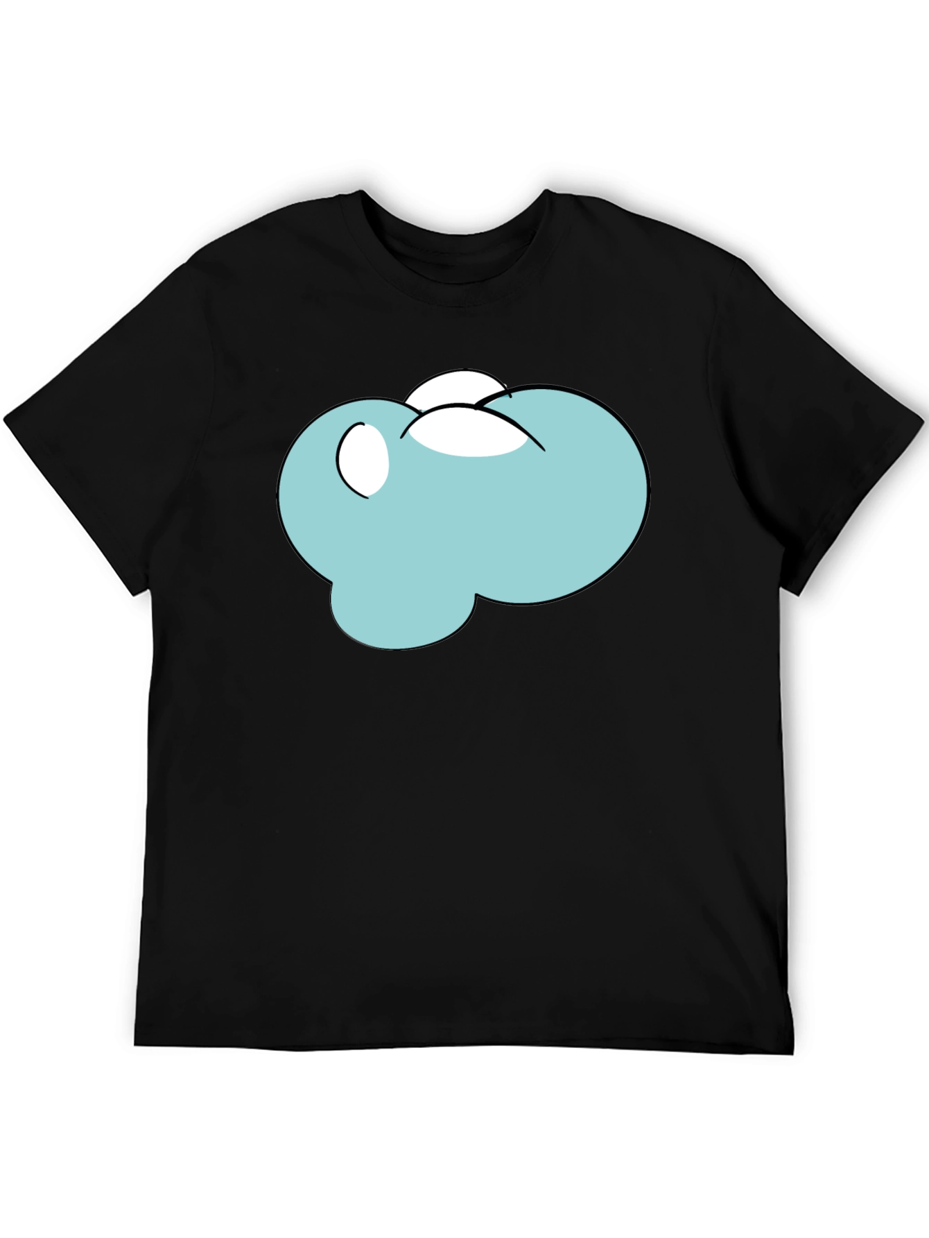 Cartoon Cloud Black T-Shirt