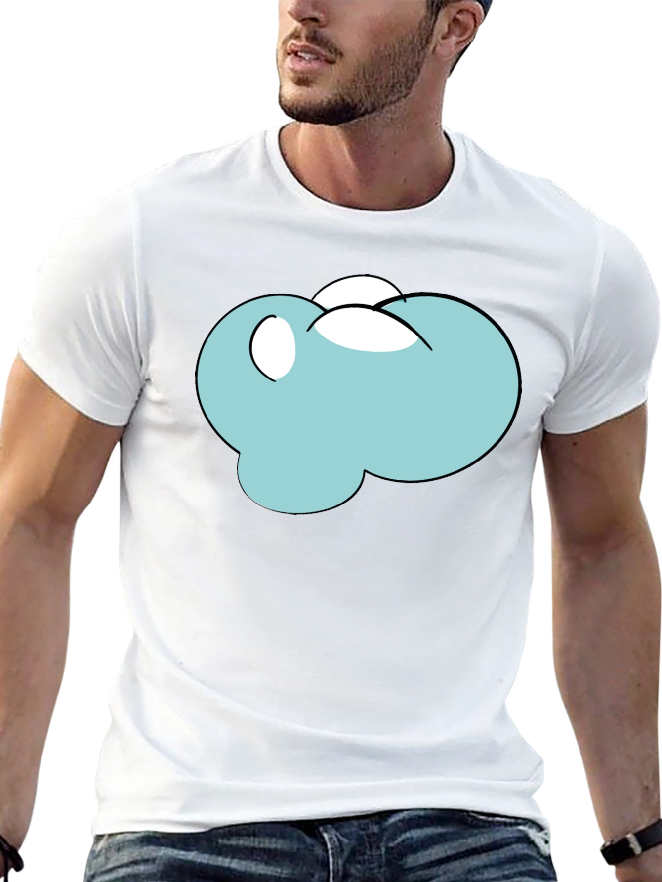 Cartoon Cloud Black T-Shirt