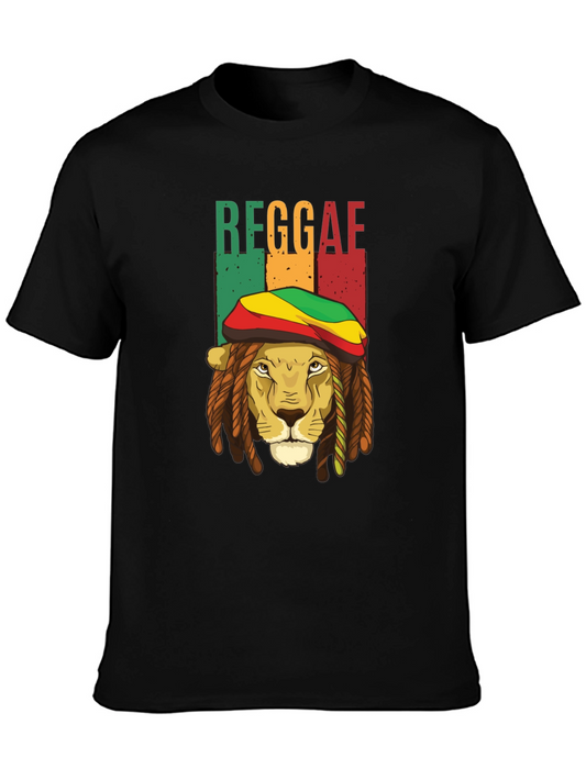 Reggae Lion Graphic T-Shirt - Cool Rasta Design