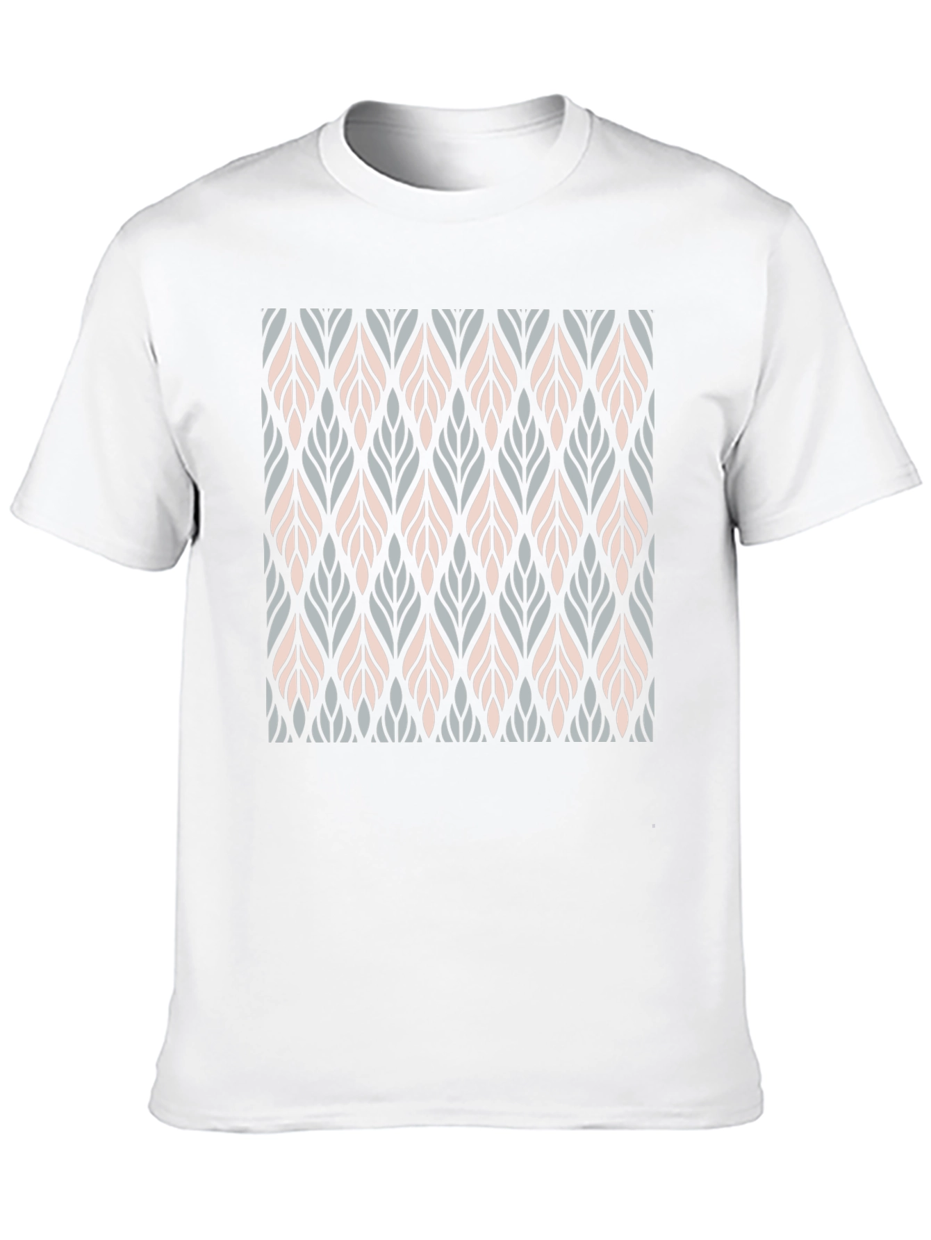 Stylish Leaf Pattern Black T-Shirt