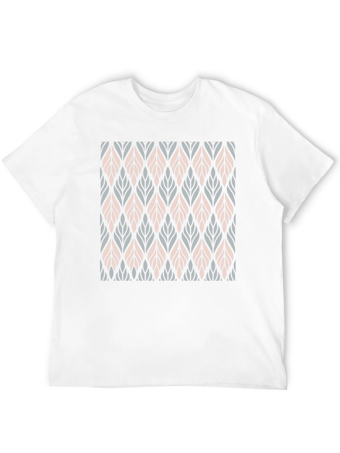 Stylish Leaf Pattern Black T-Shirt