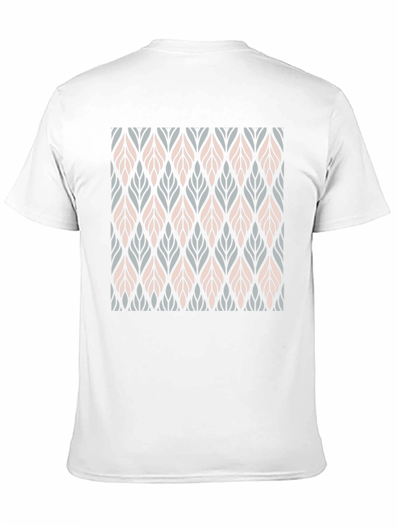 Stylish Leaf Pattern Black T-Shirt