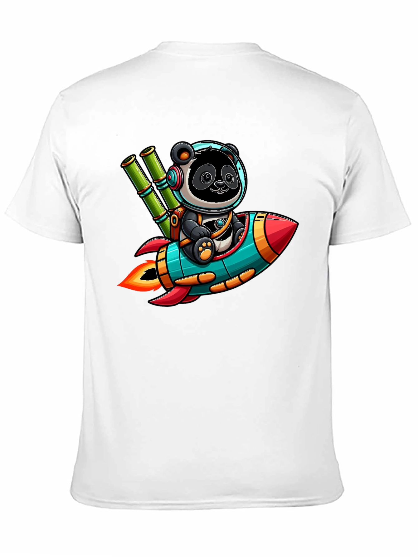 Panda Rocket T-Shirt - Cute Cartoon Design