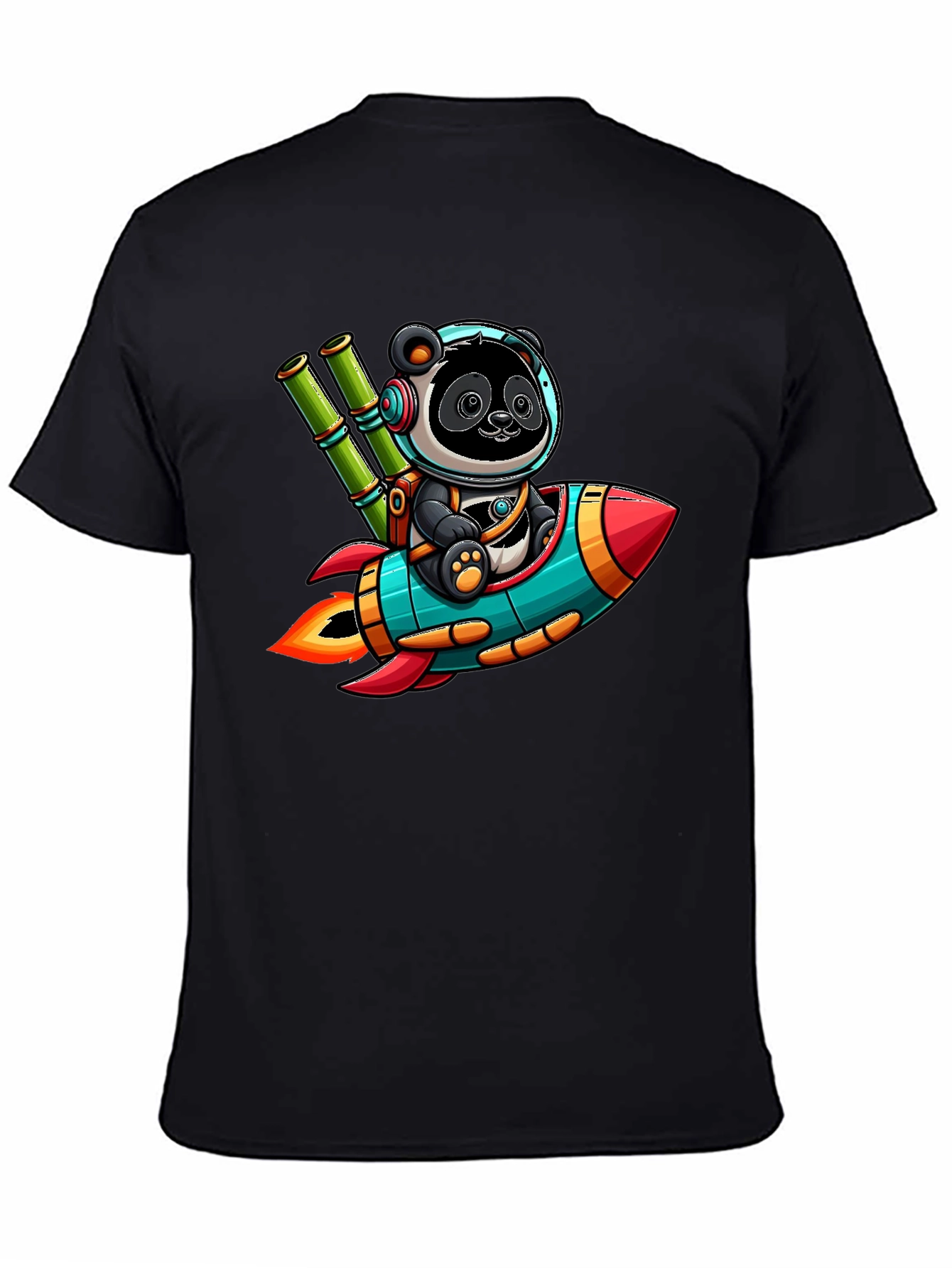 Panda Rocket T-Shirt - Cute Cartoon Design