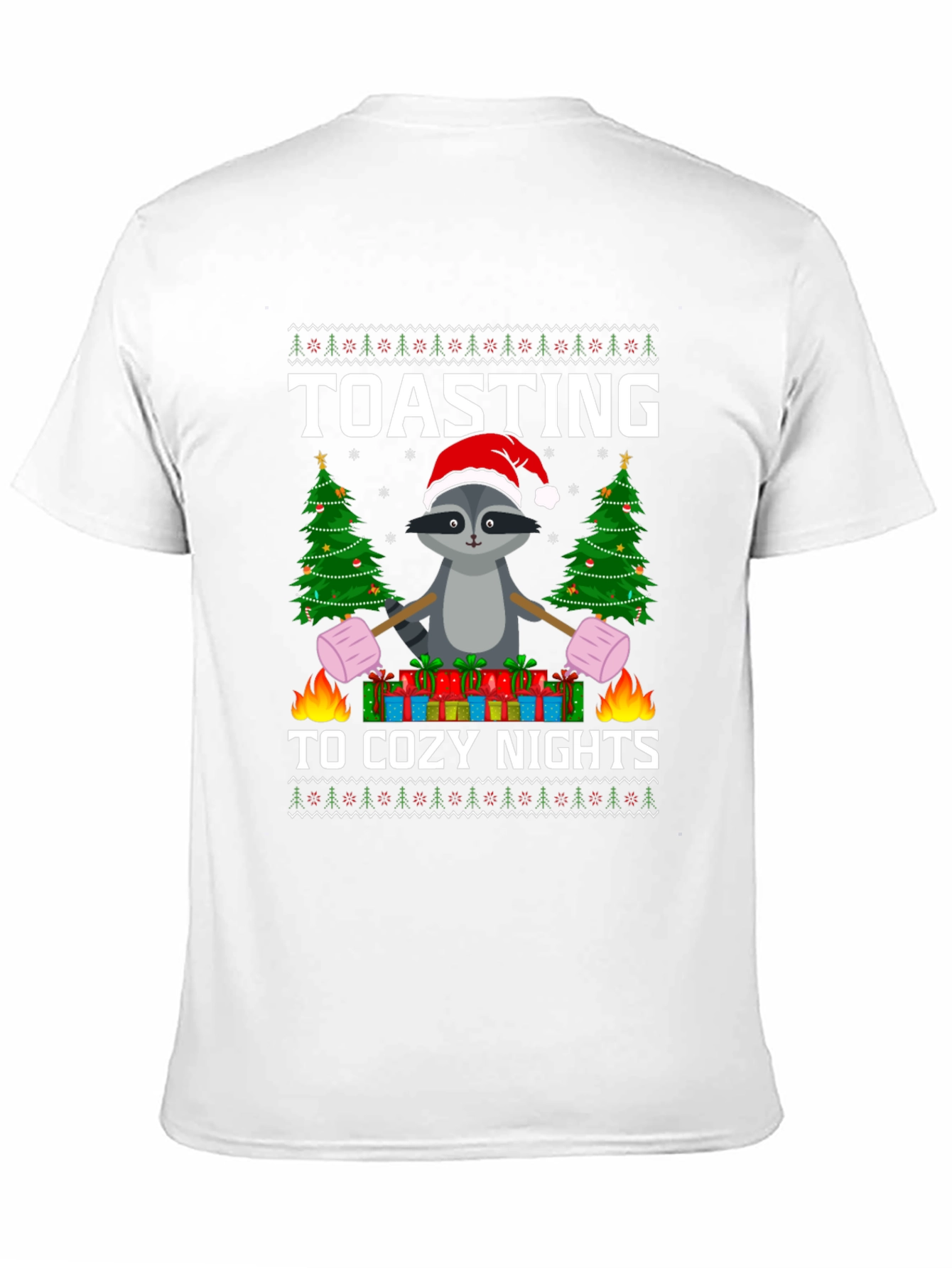 Cozy Nights Raccoon Christmas T-Shirt