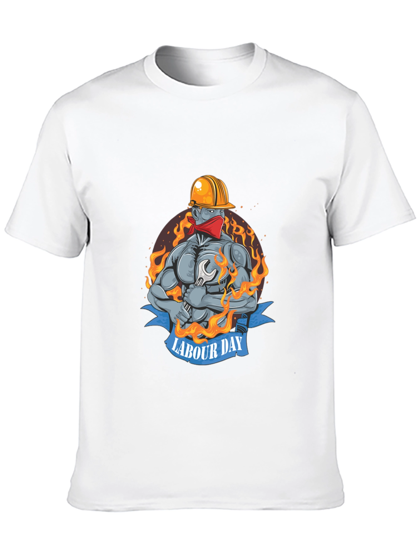 Labour Day Graphic Print Black T-Shirt