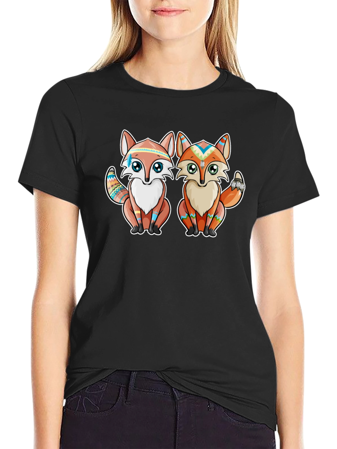 Native Fox T-Shirt - Tribal Design