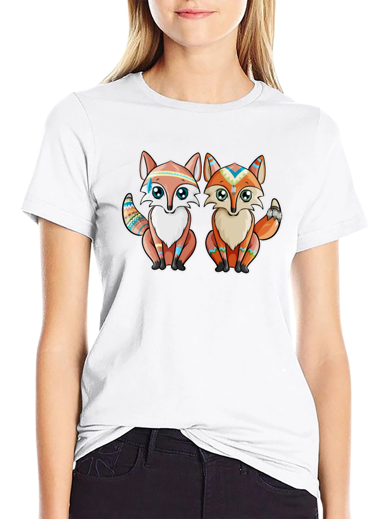 Native Fox T-Shirt - Tribal Design