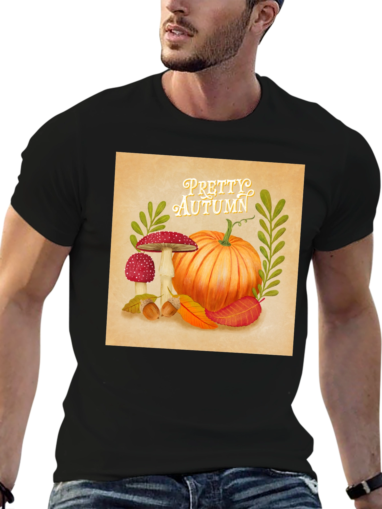 Pretty Autumn T-Shirt - Fall Pumpkin Design