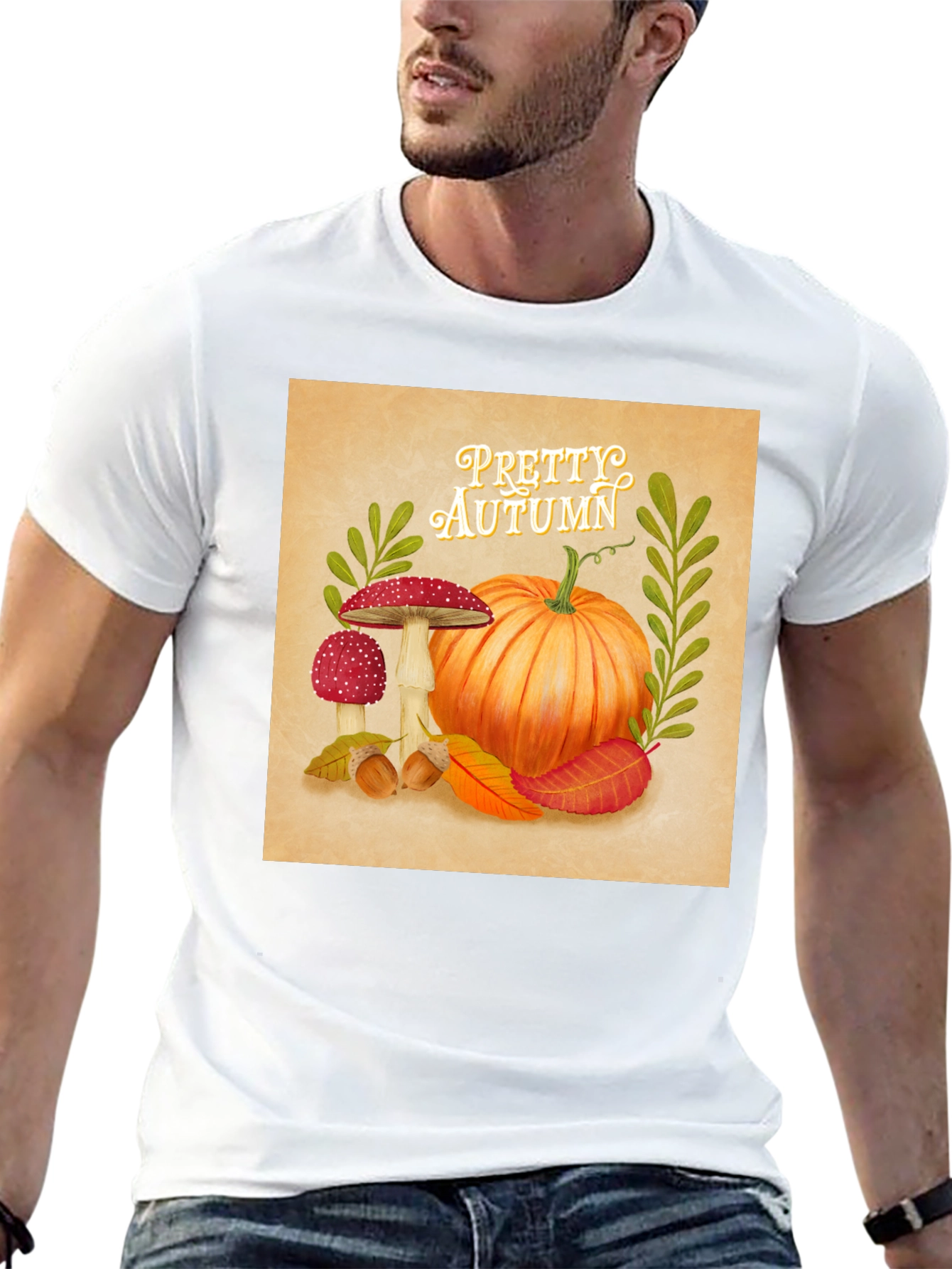 Pretty Autumn T-Shirt - Fall Pumpkin Design