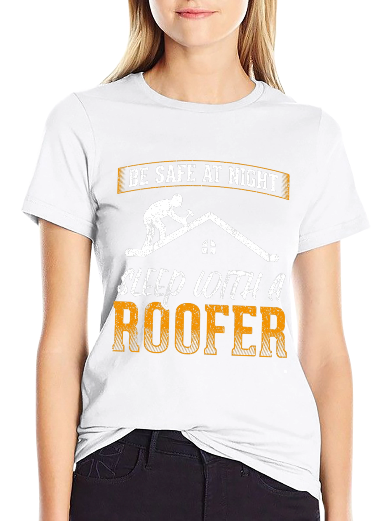 Be Safe at Night Roofer Graphic T-Shirt