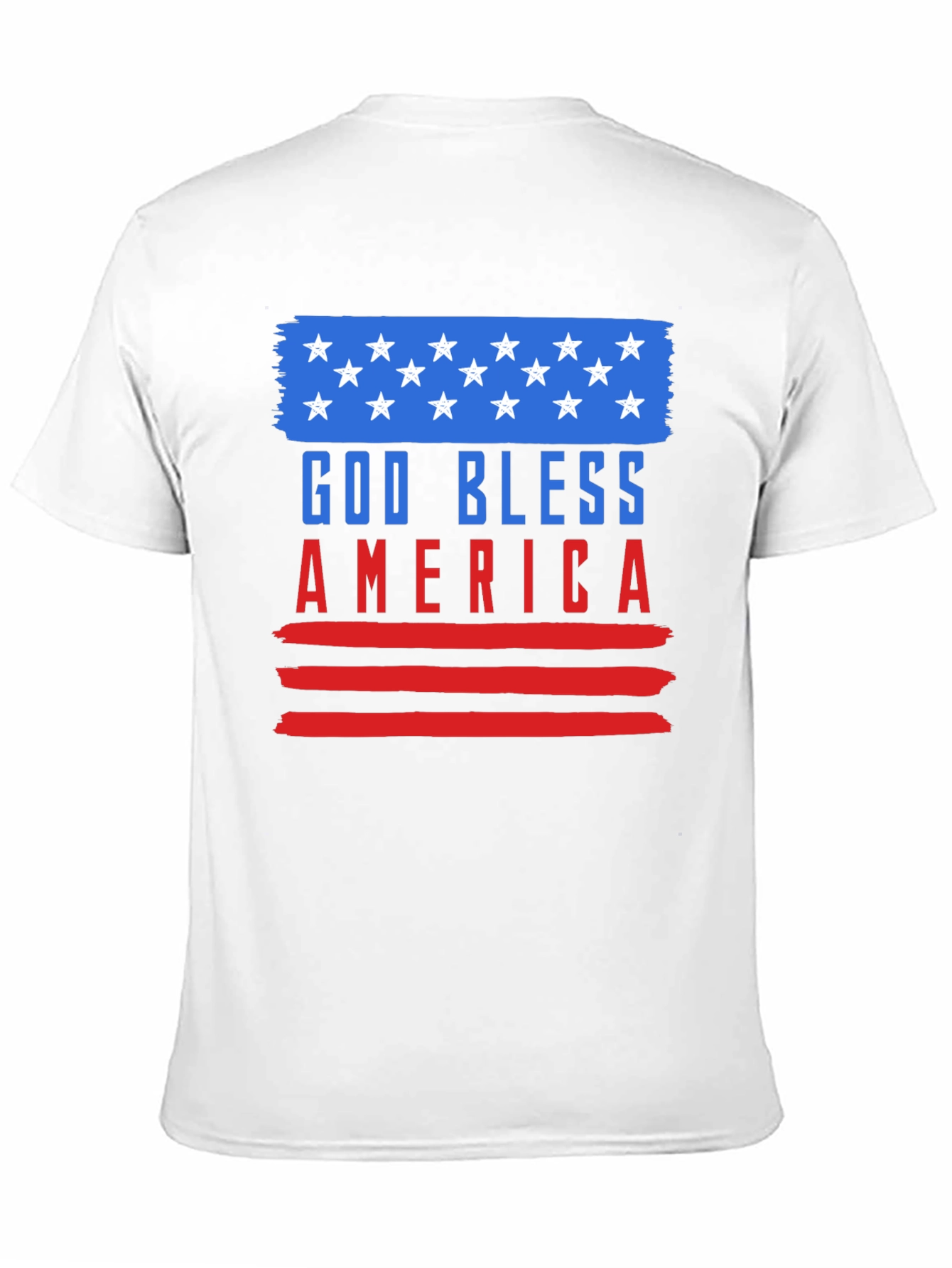 God Bless America Graphic Tee Patriotic USA Flag T-Shirt