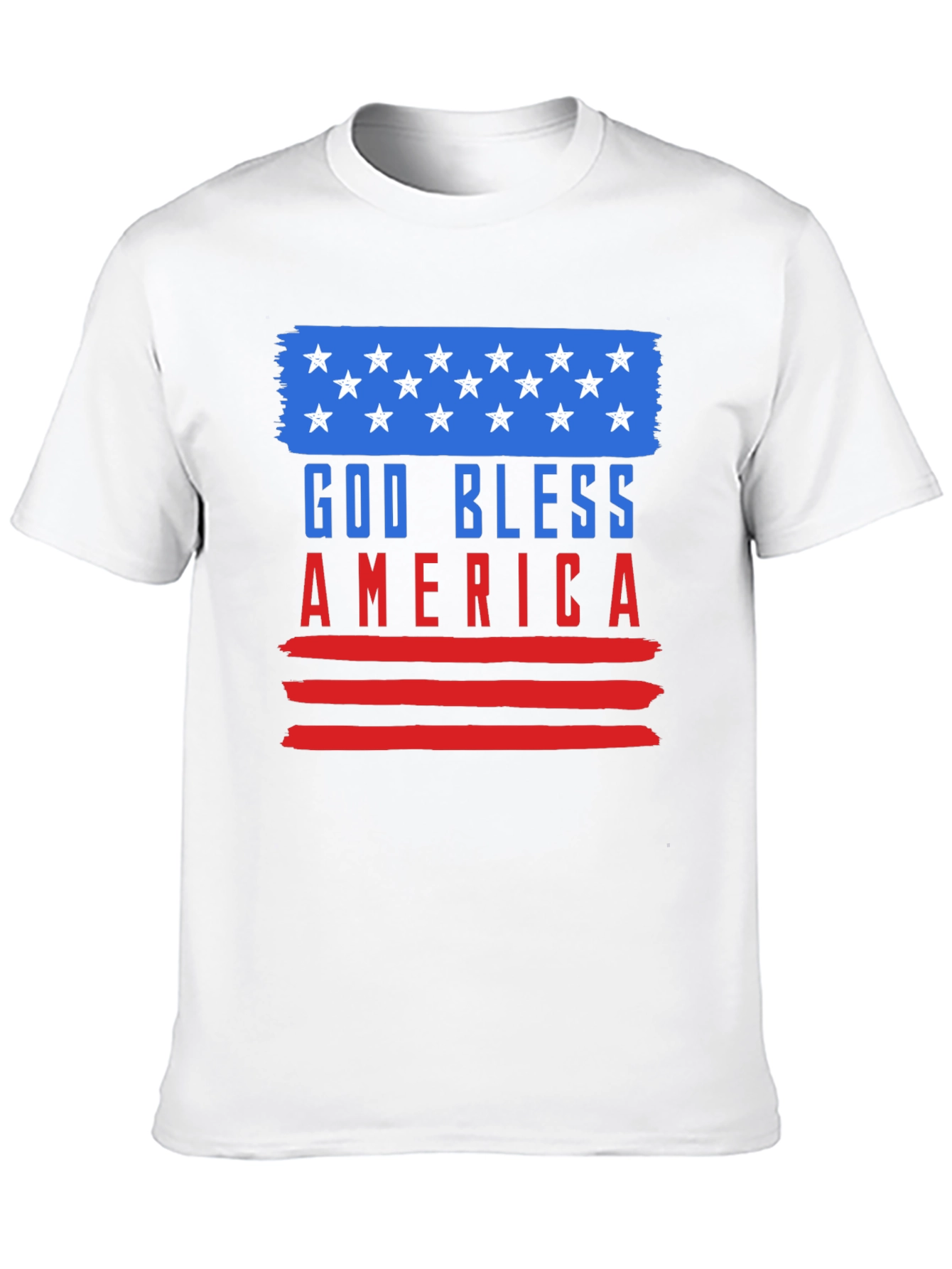 God Bless America Graphic Tee Patriotic USA Flag T-Shirt