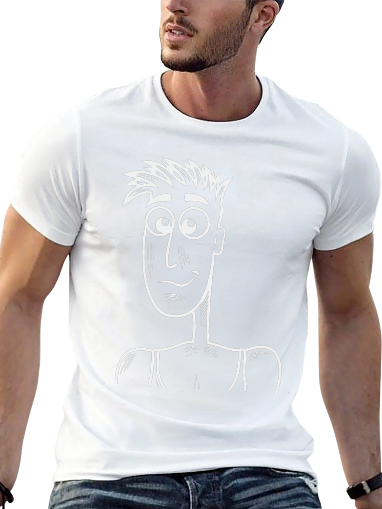 Cartoon Character Graphic Tee - Black