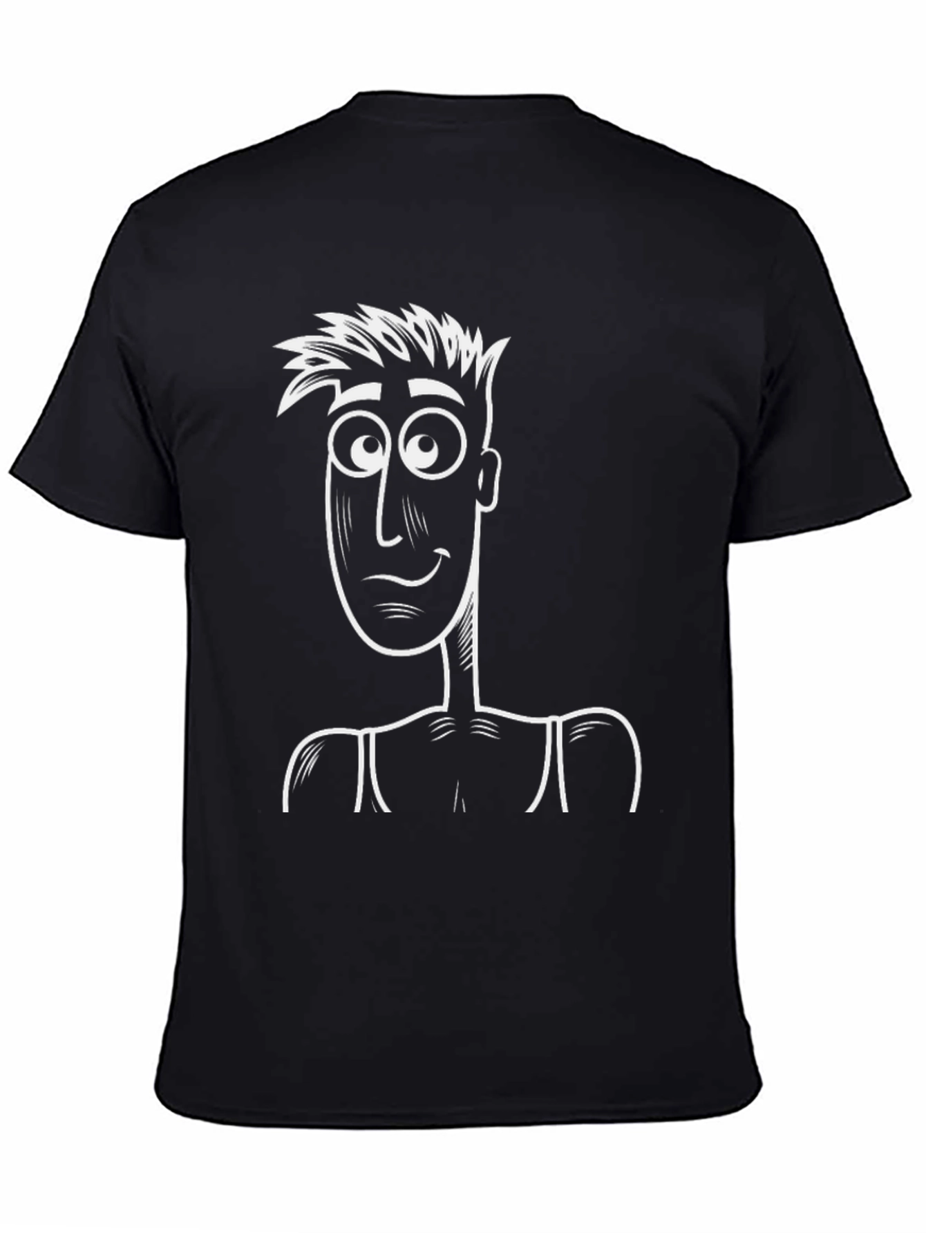 Cartoon Character Graphic Tee - Black