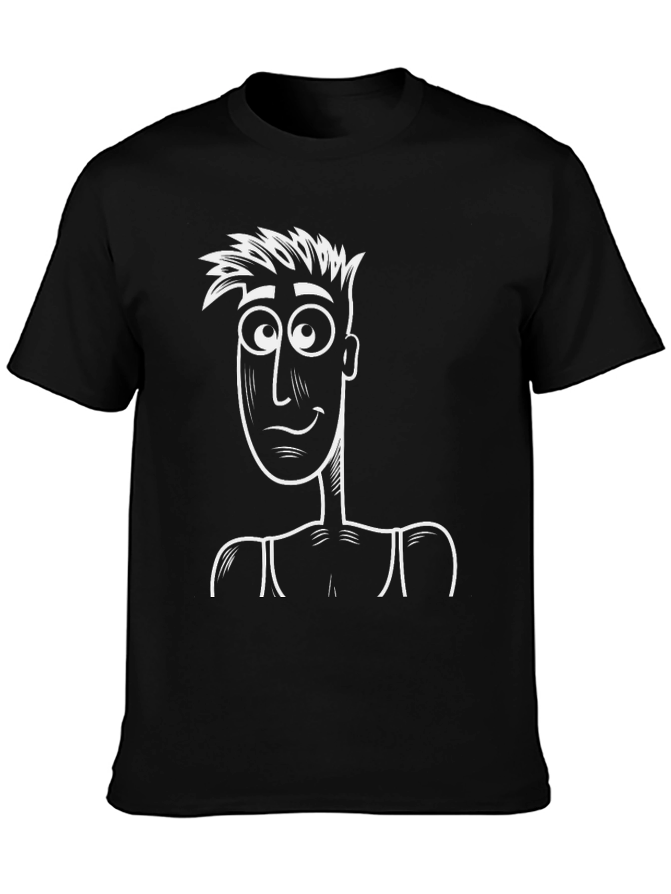 Cartoon Character Graphic Tee - Black