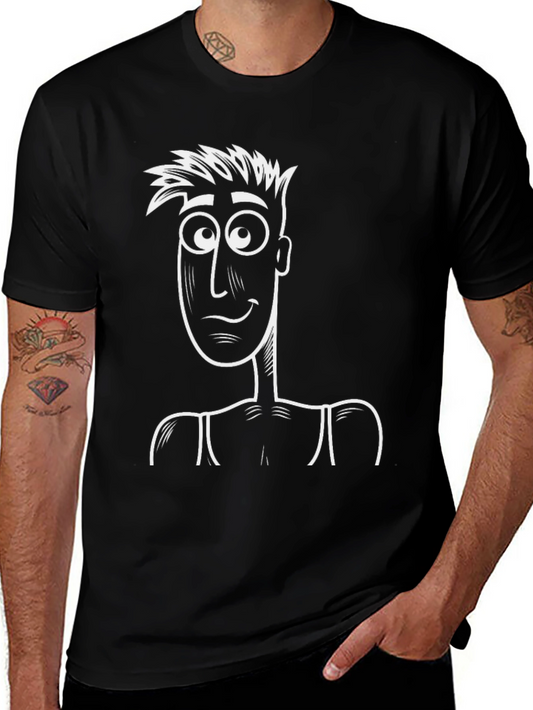 Cartoon Character Graphic Tee - Black