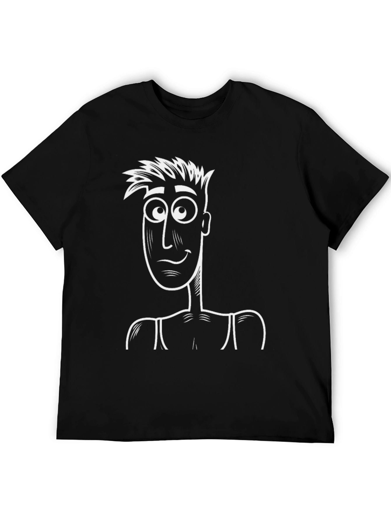 Cartoon Character Graphic Tee - Black
