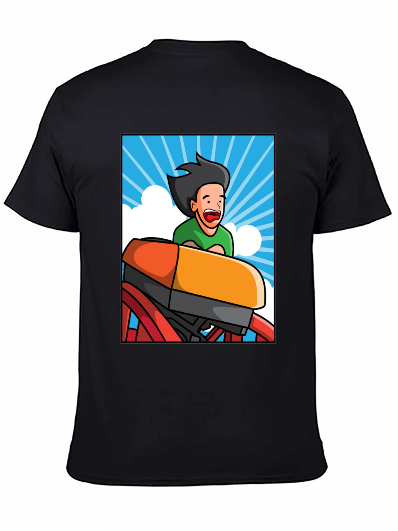 Cartoon Rollercoaster T-Shirt - Thrill Ride Tee